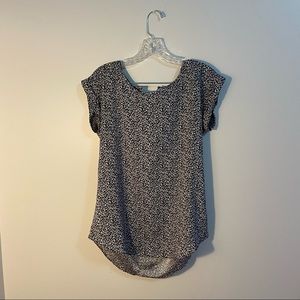 Black and white patterned Express blouse